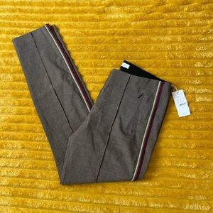BRAX Women’s Work Pants Style Mills Brown Side Stripes NWT ACTUAL 33x31 Skinny